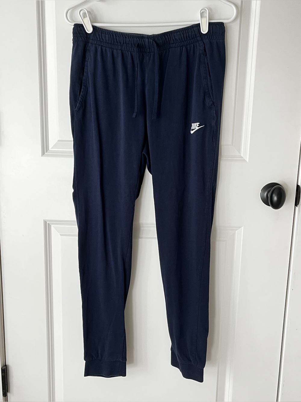 Nike Navy Blue Cotton Jersey Jogger Pants Women’s M EUC